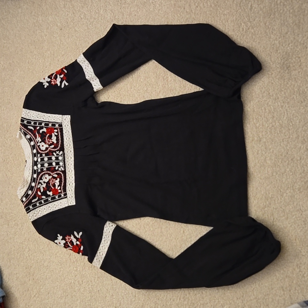 Free People Embroidered Long Sleeve